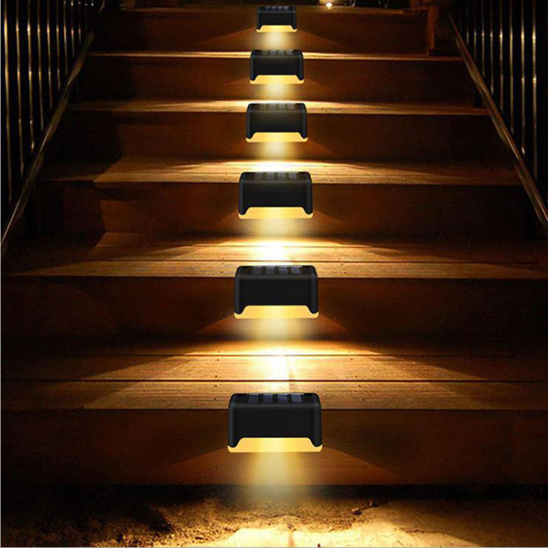LED Solar Fence Waterproof Lamp For Garden Pathway Step Yard
