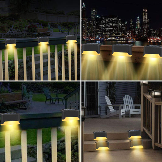 LED Solar Fence Waterproof Lamp For Garden Pathway Step Yard