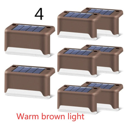 LED Solar Fence Waterproof Lamp For Garden Pathway Step Yard