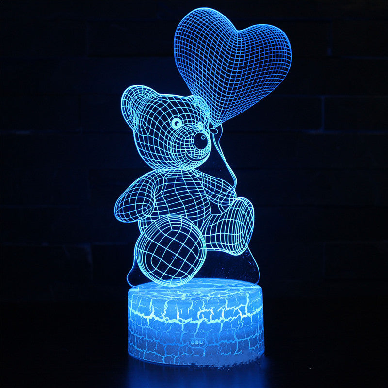 3D Teddy Neon Lamp Acrylic USB LED Night Lights