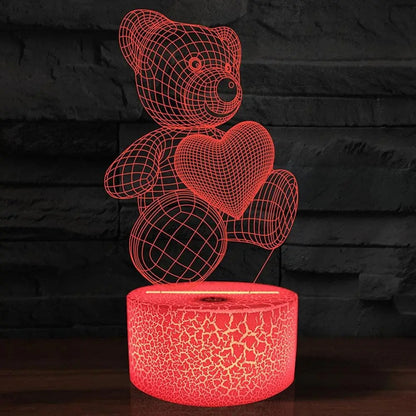 3D Teddy Neon Lamp Acrylic USB LED Night Lights